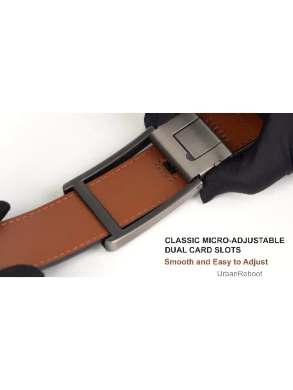 2 Pack Men's Ratchet Leather Belt Straps Without Buckle 1.38